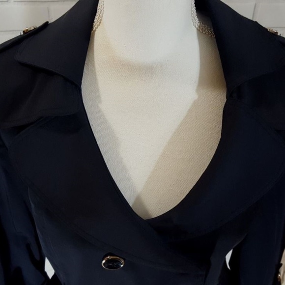 Marina Luna Womens Medium Jacket Short Trench Coat - Picture 3 of 4